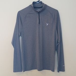 Old Navy Active Performance Quarter Zip Heathered Gray, Long Sleeved Sz M